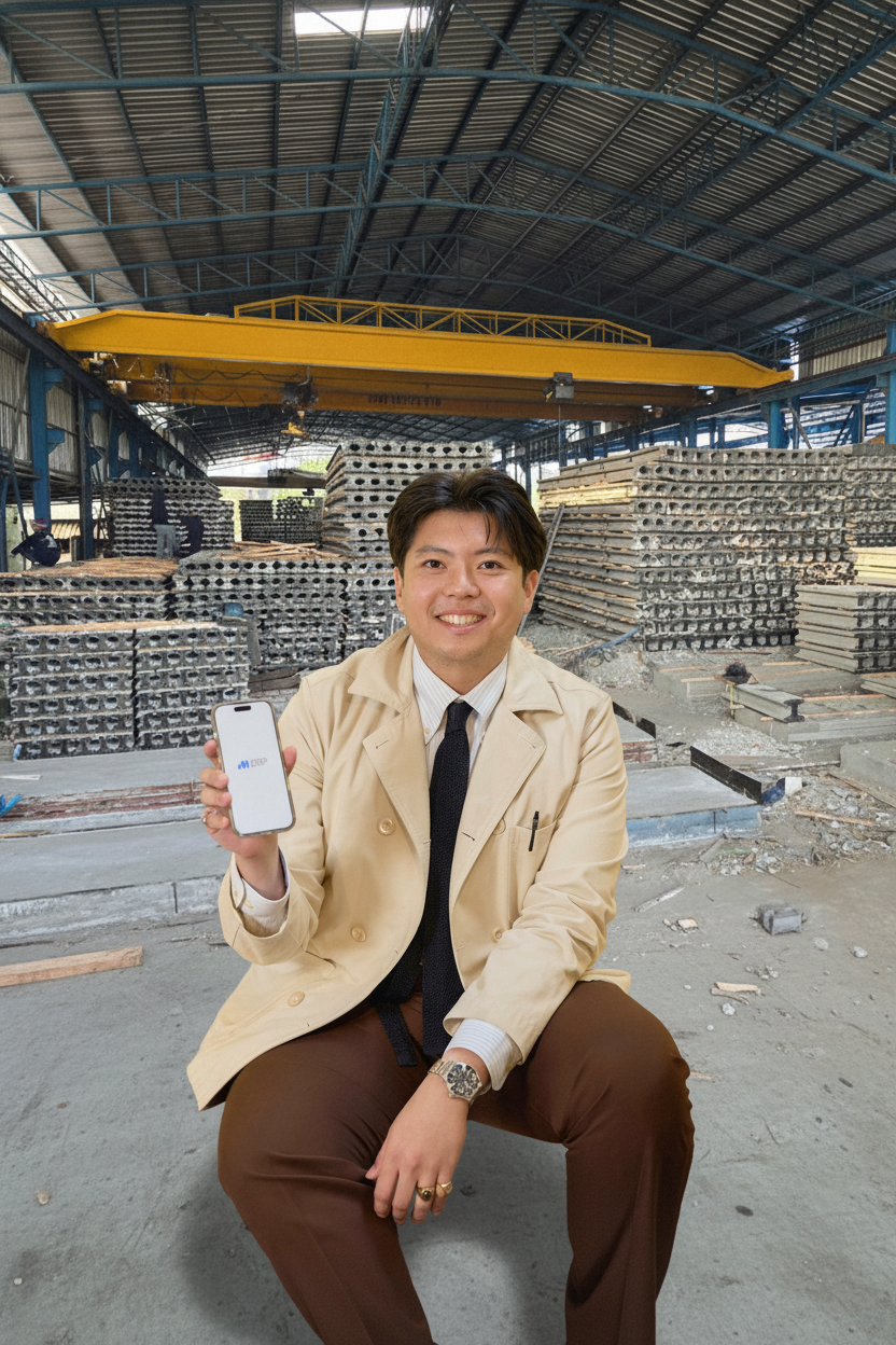 คุณณภัทร UPCO โชว์ MineERP บนมือถือในโรงงานเสาเข็ม